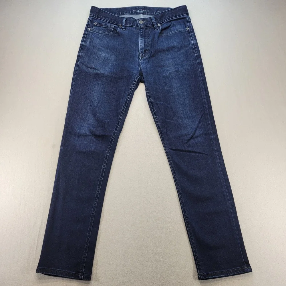Banana Republic Traveler Jeans Mens 31x30 Blue Slim Fit Dark Wash Denim